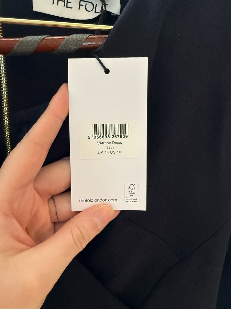 The Fold- Verrone Sculpt Stretch Crepe Dress Navy — image 8 of 8